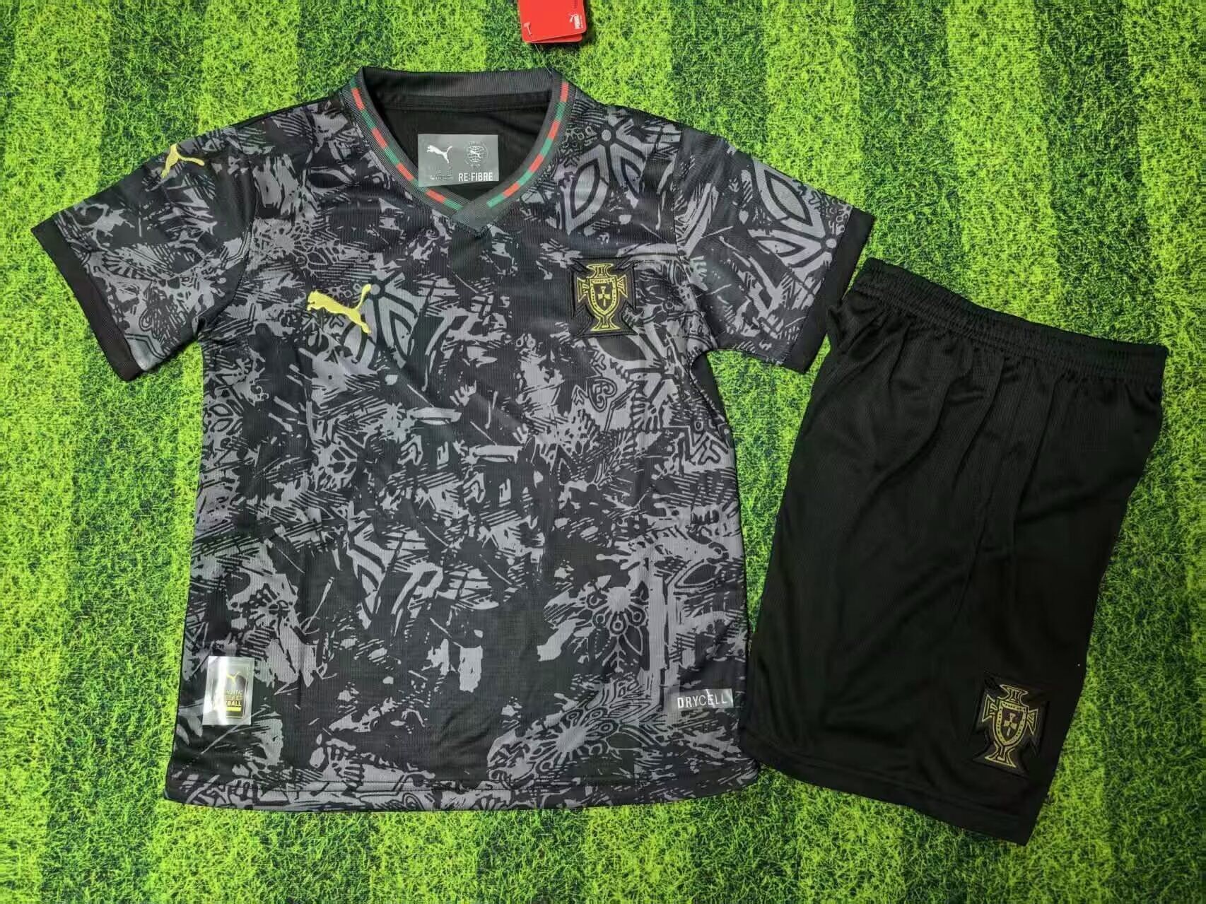 Kids-Portugal 26/27 Special Black Soccer Jersey